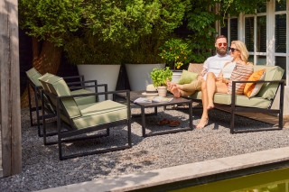 groene loungeset kussens