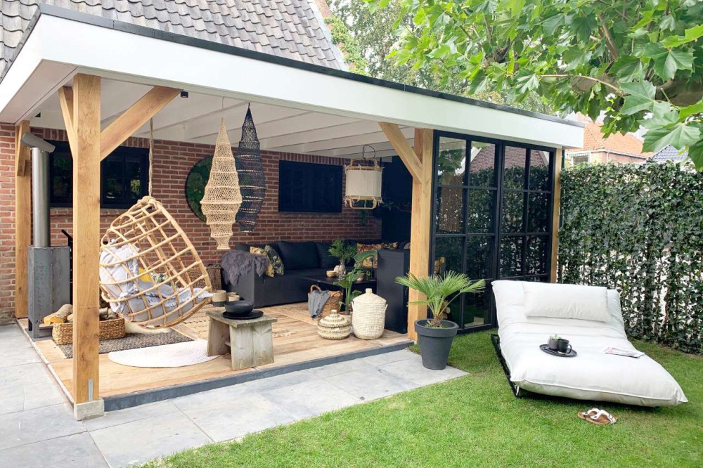 veranda met zwart